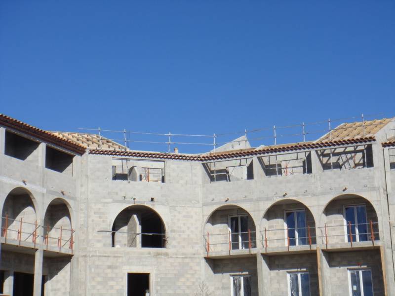 Pose de la charpente Immeuble