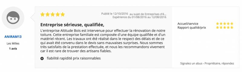 Entreprise toiture bouches-du-rhône : avis client